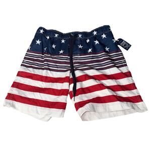 Size L - Men’s Faded Glory American Flag Swimsuit Shorts - Above The Knee2 0.5”